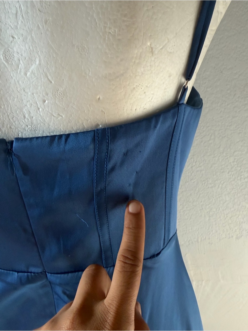 Astr Blue Satin Corset-Style Slip Gown - Picture 10 of 15